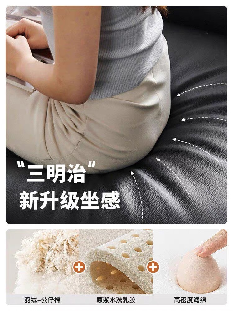 真皮梳化 直排沙發 sofa 皮布雙面靠墊 適合各戶型皮藝梳化 皮沙發