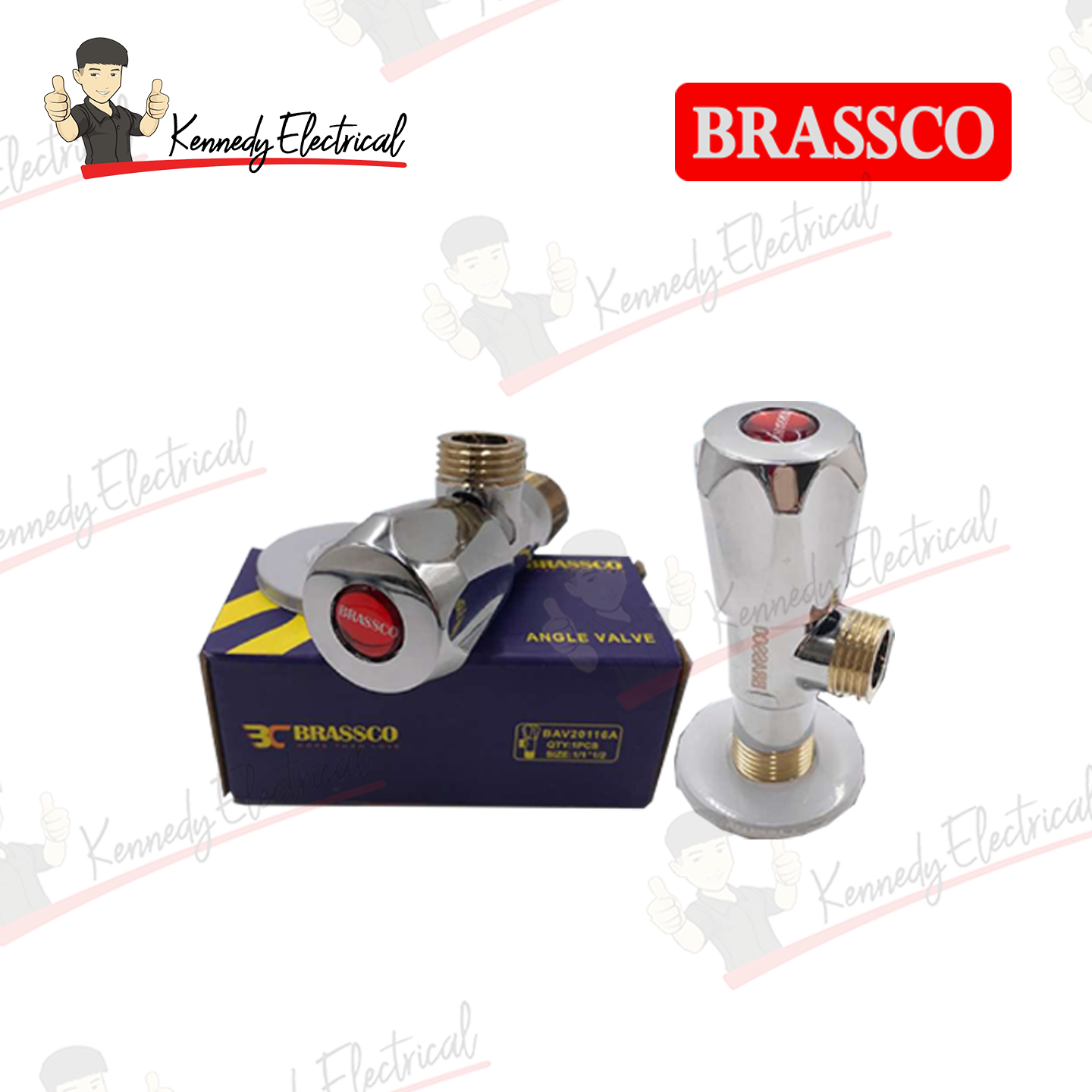 Brassco Diamond Handle Brass Angle Valve (1201#) W12-01