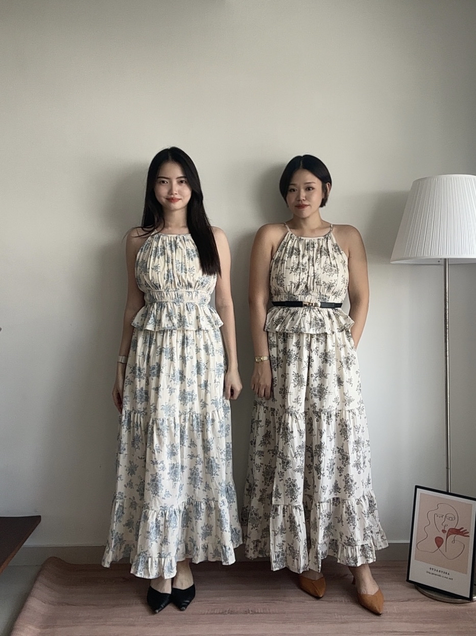 D2361 Floral Matching Set - Black & Blue