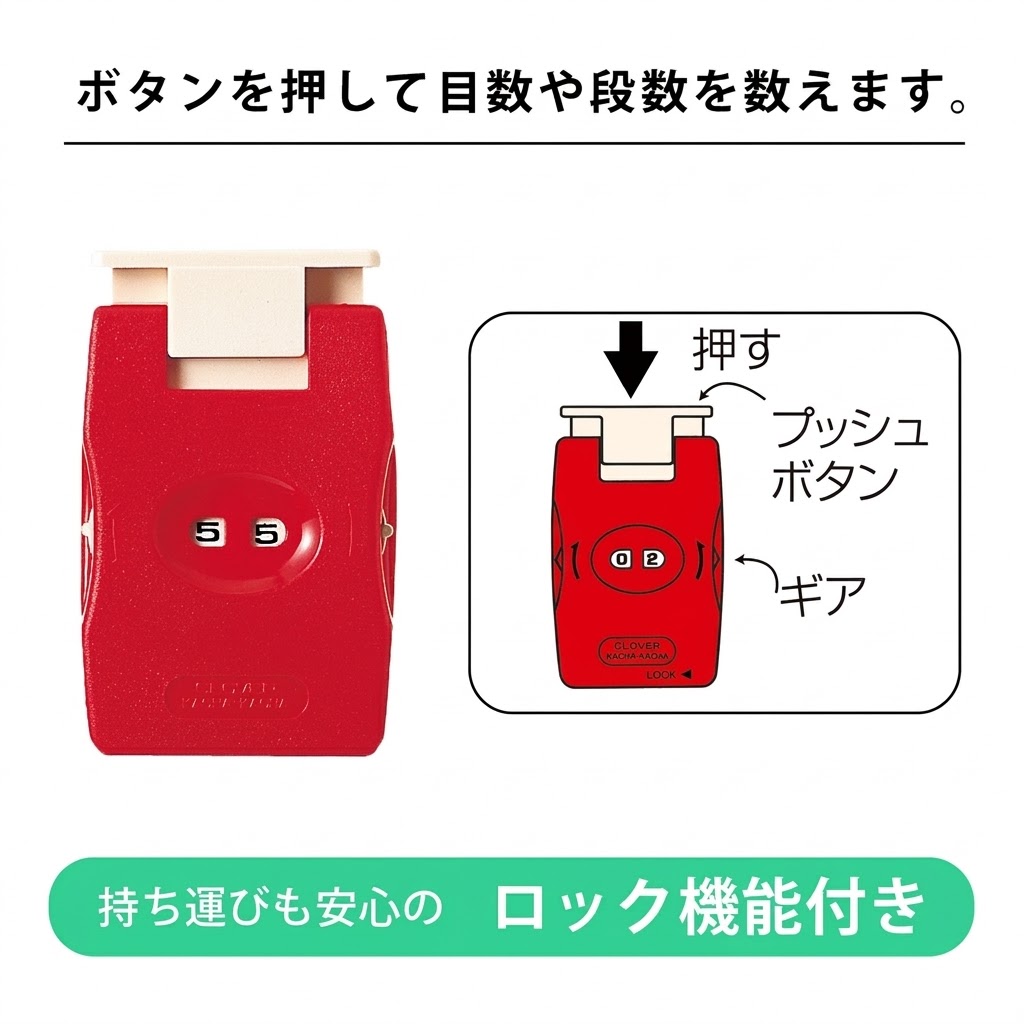 🔥🔥【日本製《CLOVER》安全鎖按壓式編織計數器】