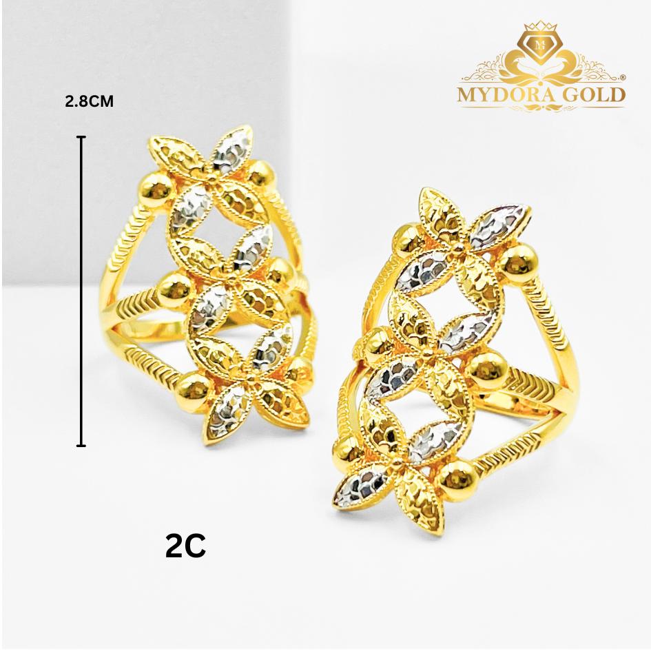 MYDORA Cincin Bunga Tri-Marissa (5G) l EMAS 916/22K