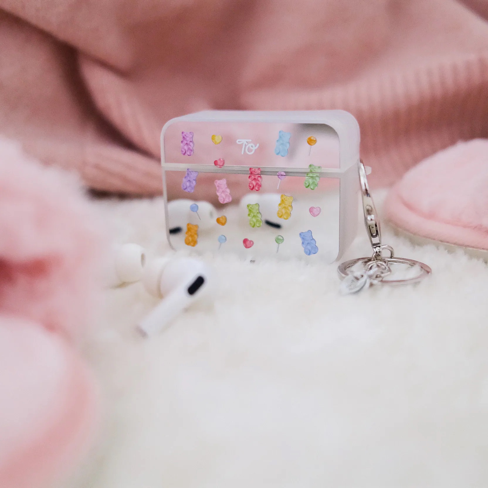 【Bling Bling Gummy Bears】鏡面方盒AirPods Case