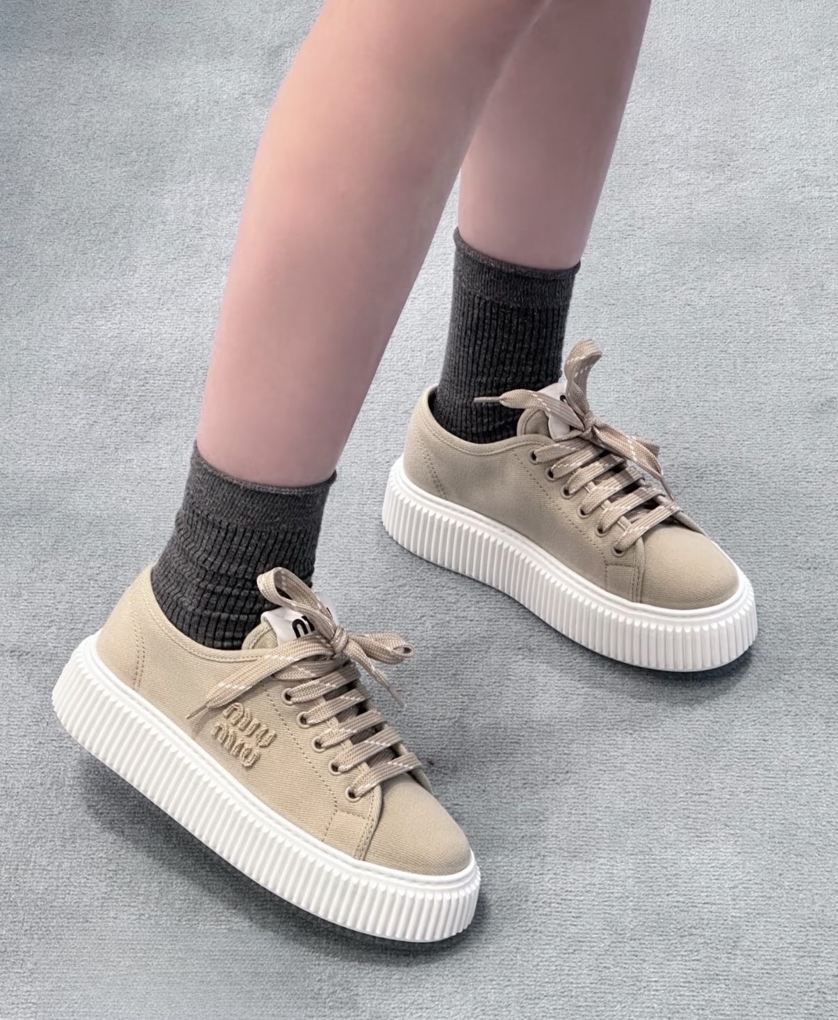 限時優惠✨訂貨🍒MIUMIU 5cm厚底餅乾鞋 Size 37 37.5 38 38.5 39 40