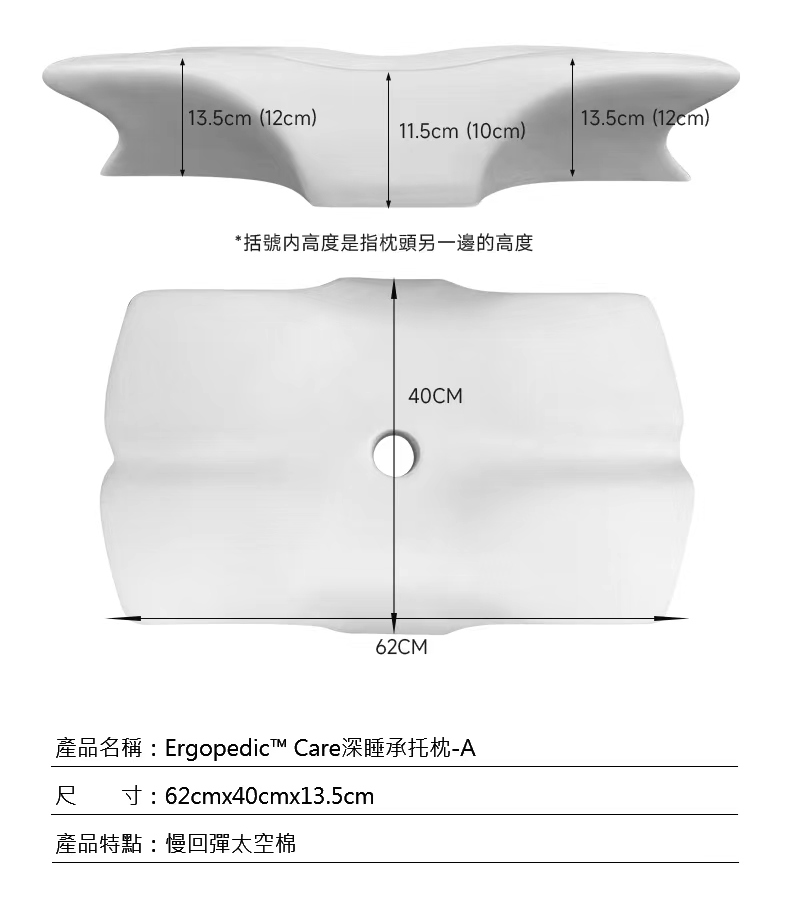 King Cypress ®皇柏深睡承托枕Ergopedic Care-蝶A款