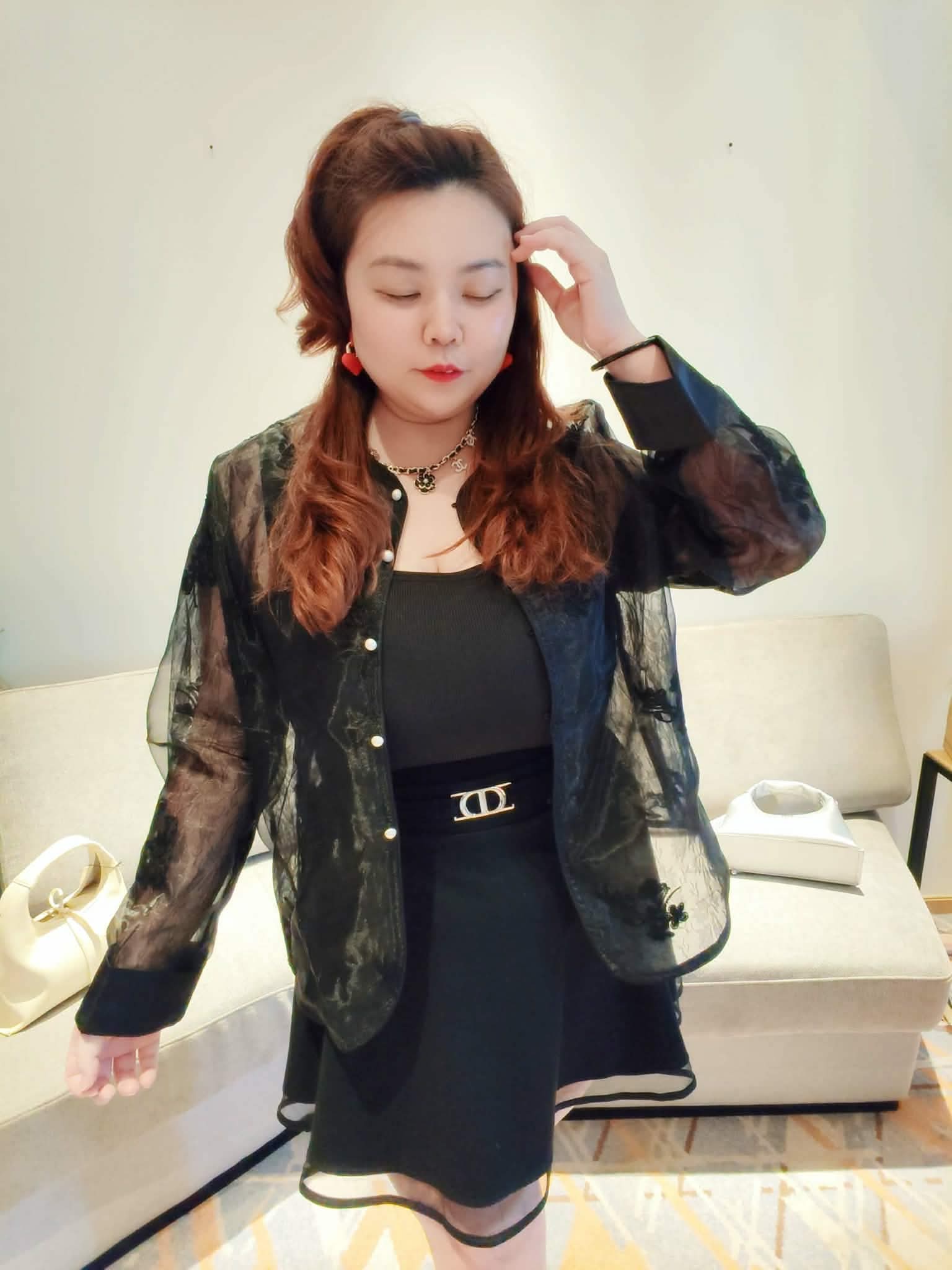 YPA02 26036 高级感透纱刺绣工艺外套