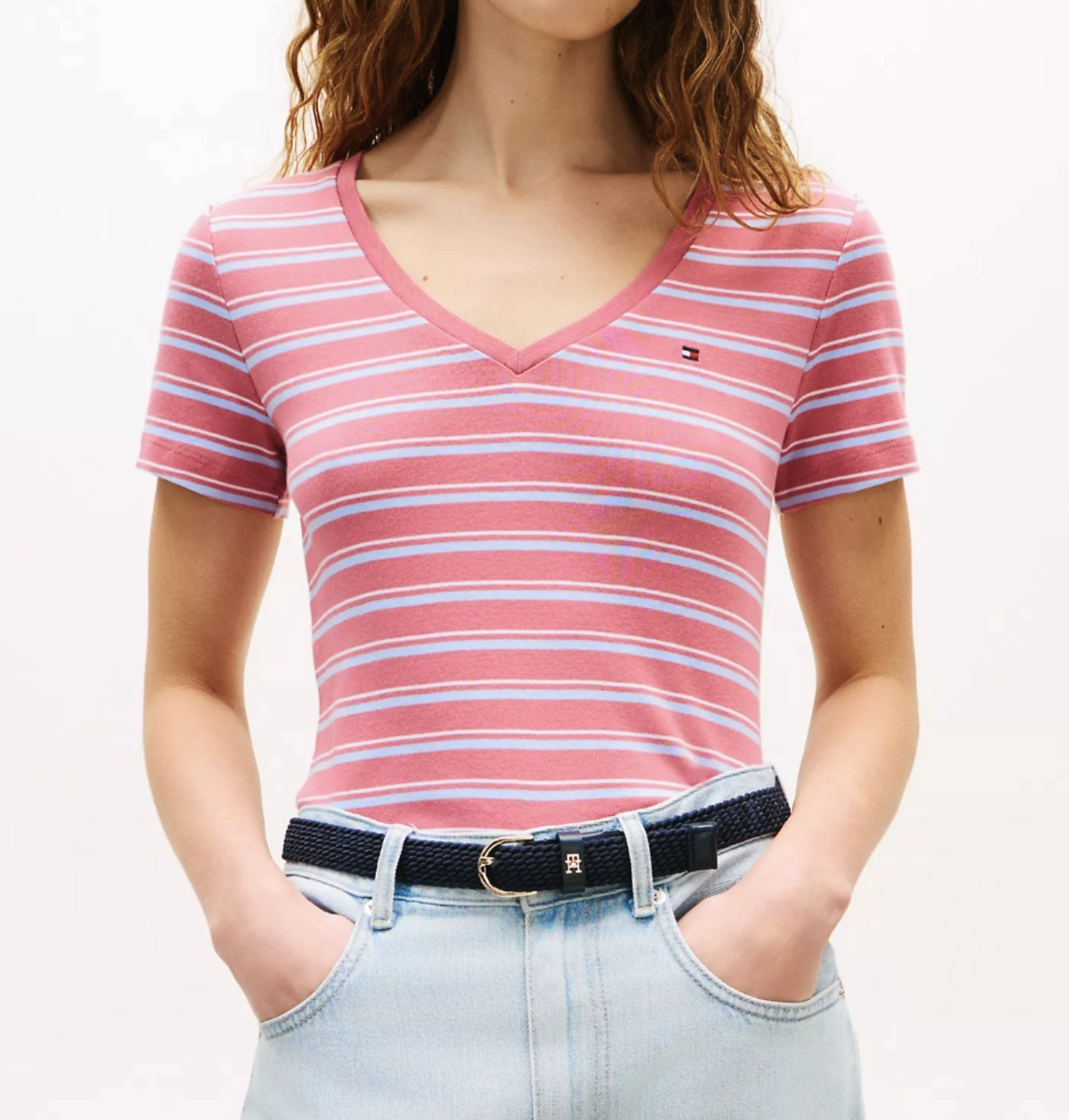 Tommy Hilfiger Striped V-Neck Favorite T-Shirt