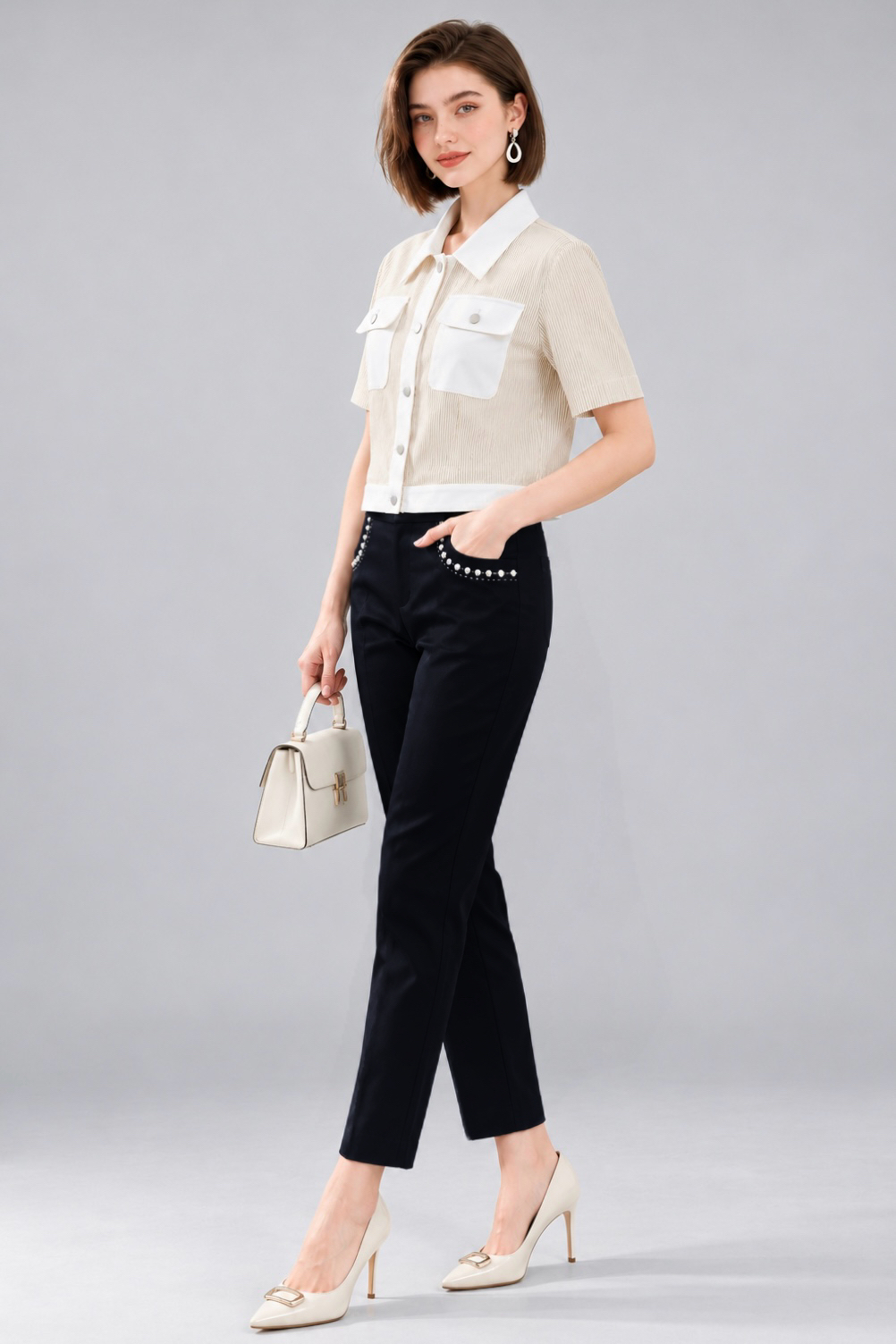 4734 Elara Pearl Trim Long Pant
