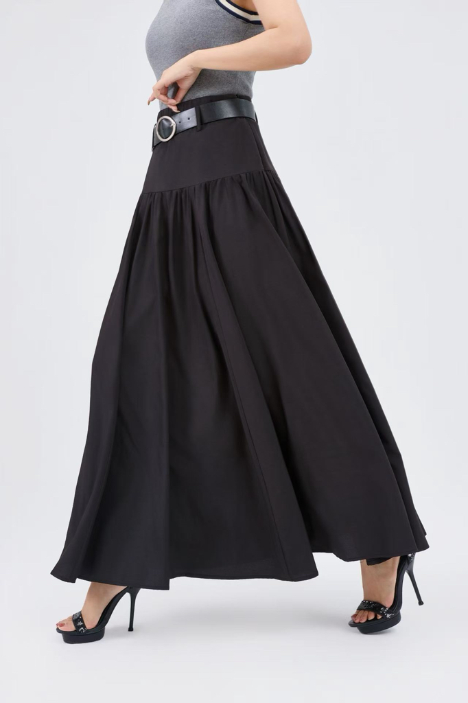 12241321 Soft Flow High-Waist Maxi Skirt