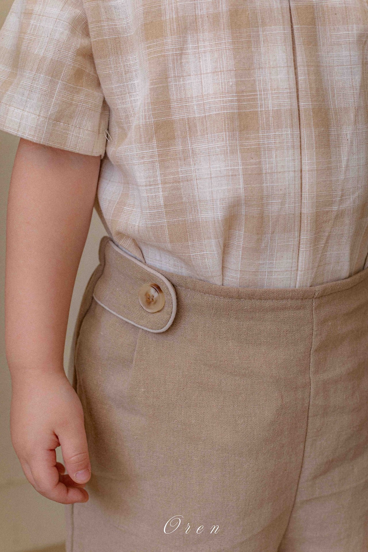 ☀️預訂 韓國直送☀️🇰🇷Oren Oliver兩色格紋純棉圓領短袖包屁衣/上下套裝