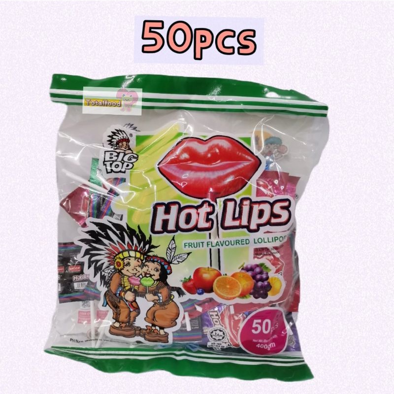 Big Top Lollipop hot lips fruits mixed flavours 50pcs