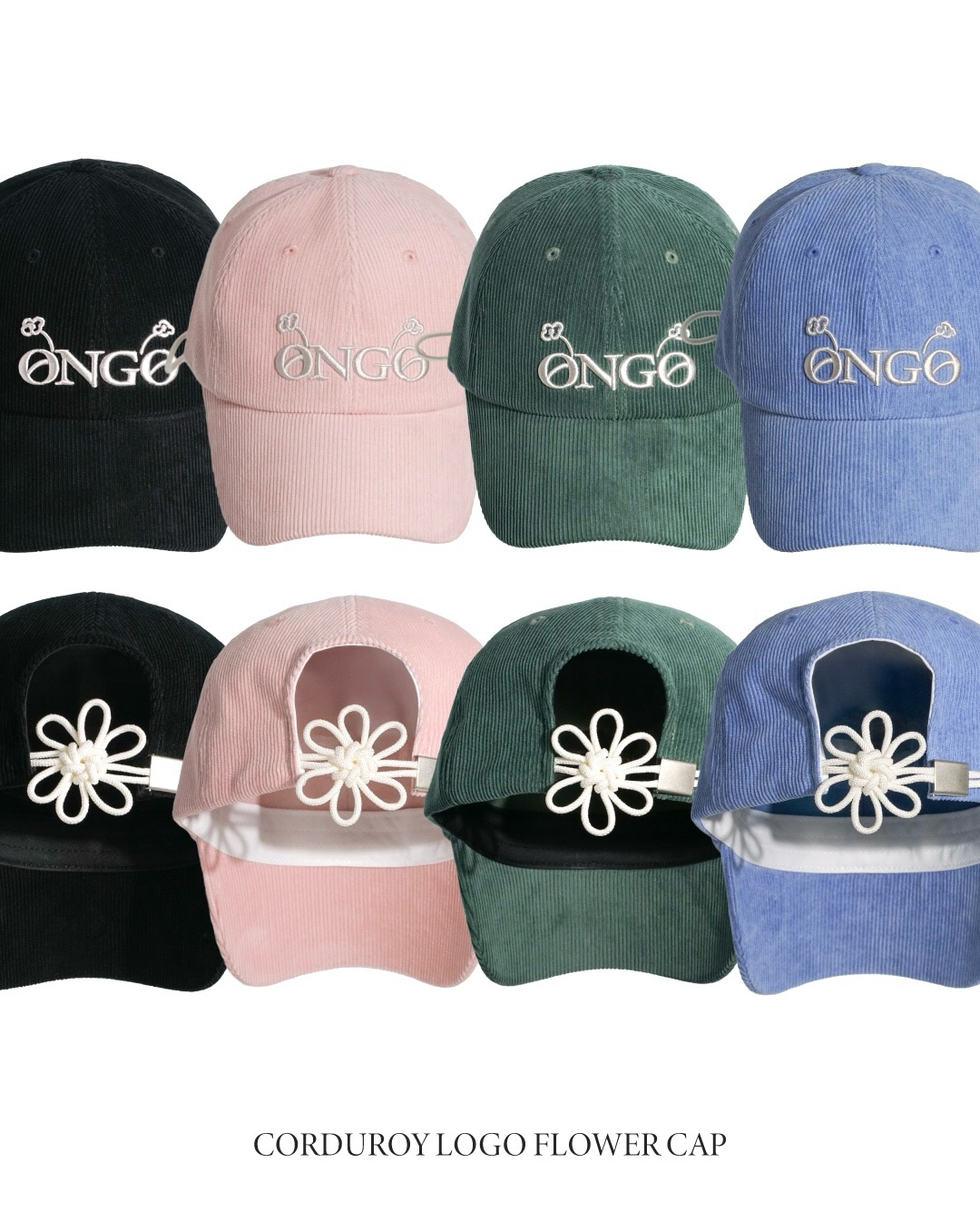 《Pre-Order》온고 ONGO old things never die CORDUROY LOGO FLOWER CAP 燈芯絨帽子 (2026 Ver.)