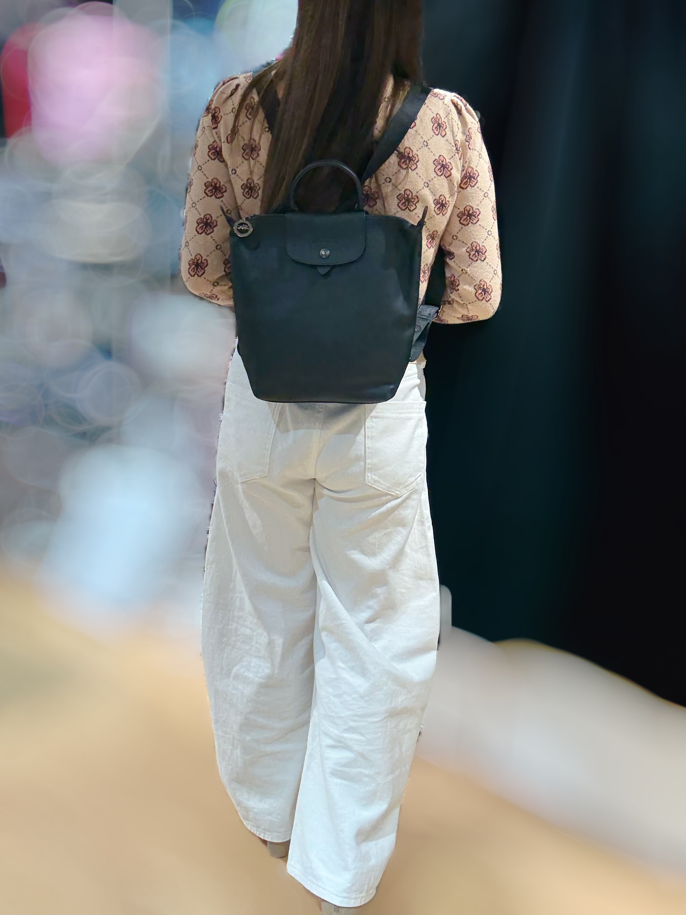 Longchamp backpack blk/lamb