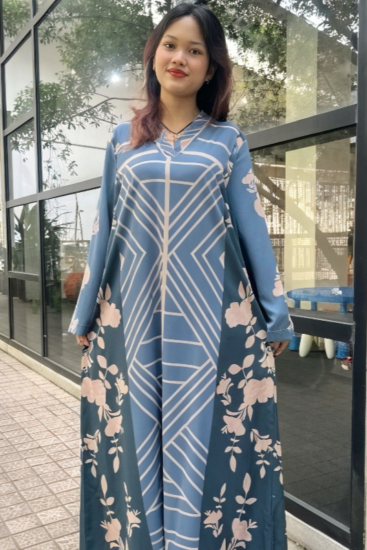 FLOWER FOREST in Dusty Teal