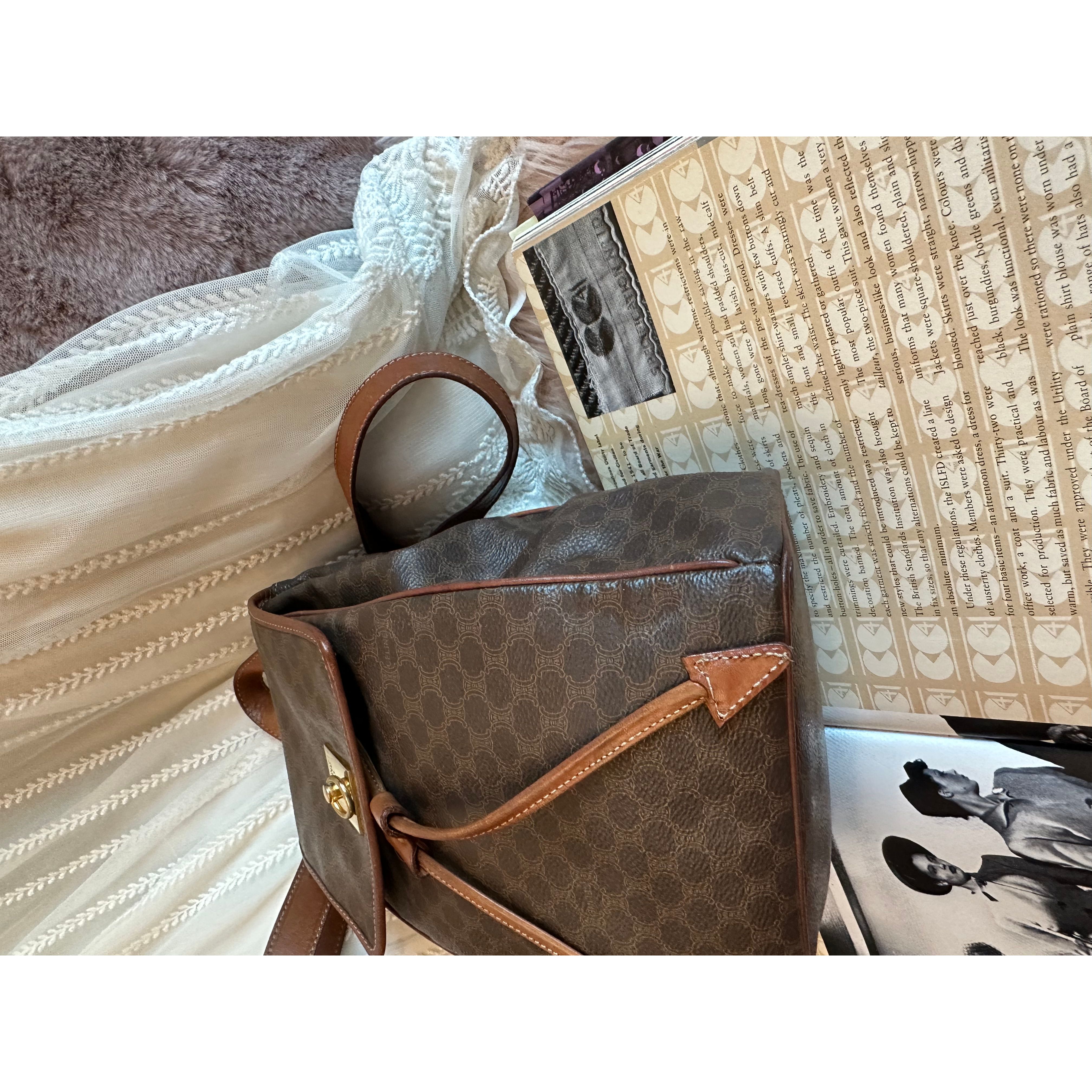 CELINE Macadam Triomphe Backpack Brown Vintage Old Celine kiefuk