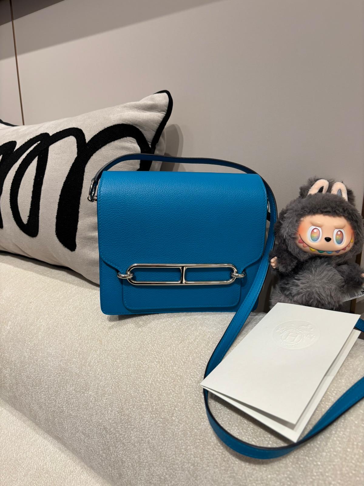 Hermes mini roulis,blue frida,STAMP Z 100%Authentic,98%new ✅收據✅dust bag✅box