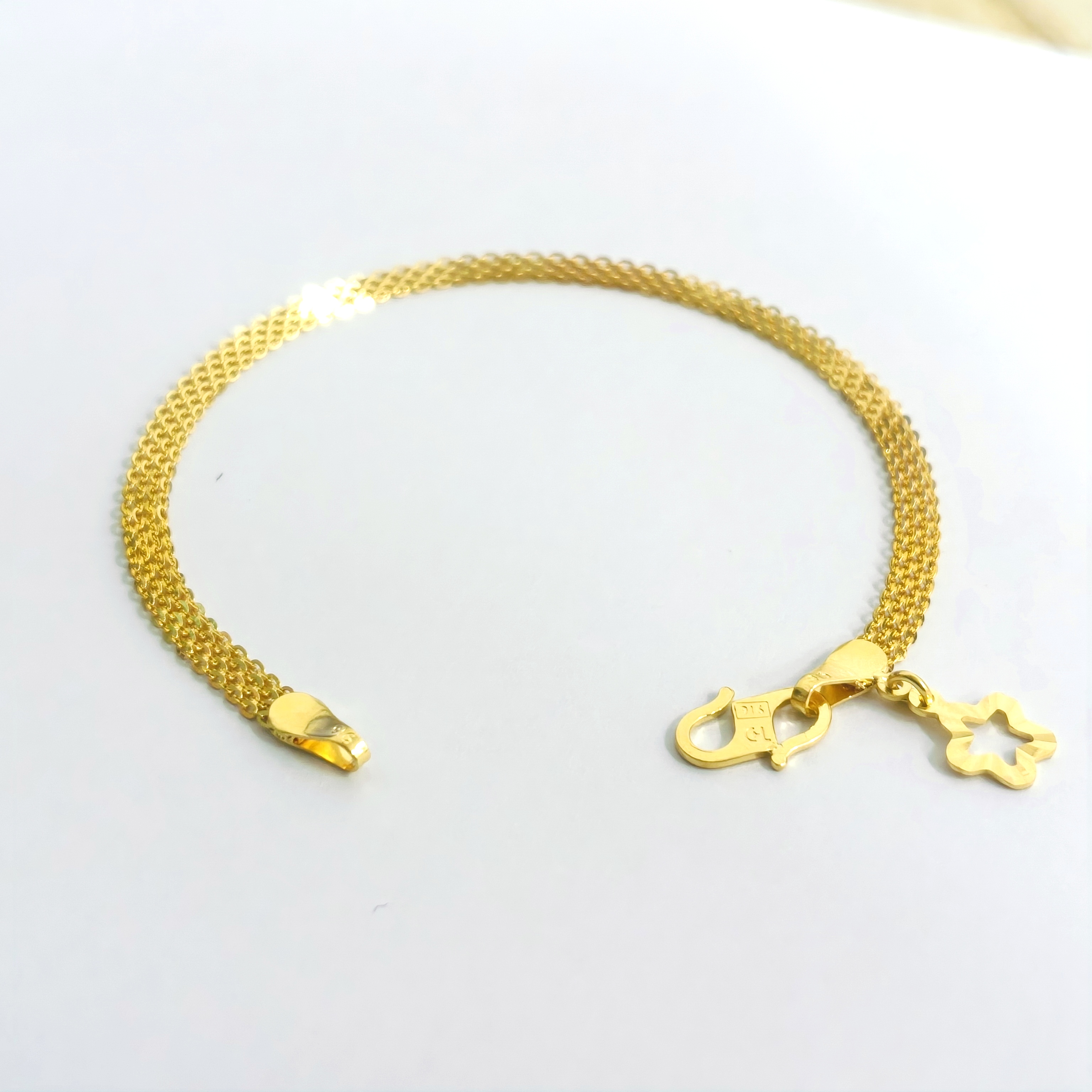 916 GOLD MILAN 4 LINE BRACELET 916 金 米兰4行手链