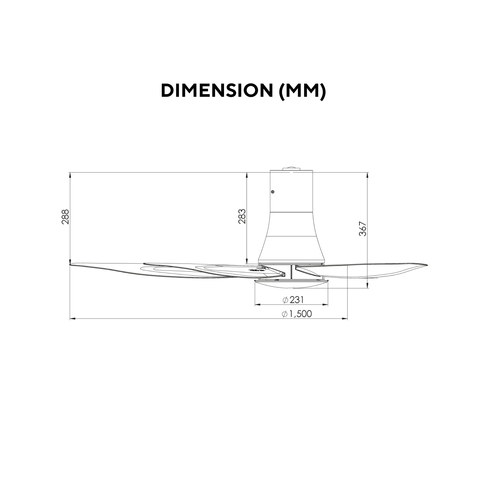 KDK 60" Sensa 5 Remote Ceiling Fan K15Z5-REY (Long Pipe)