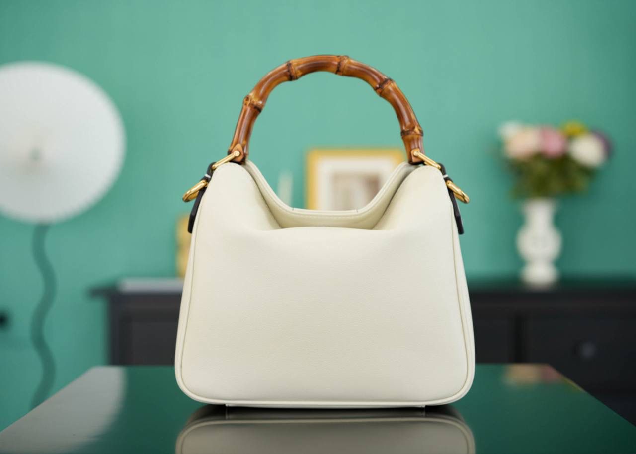 Gucci Bamboo 1947 Small Top Handle Bag - Ivory Leather