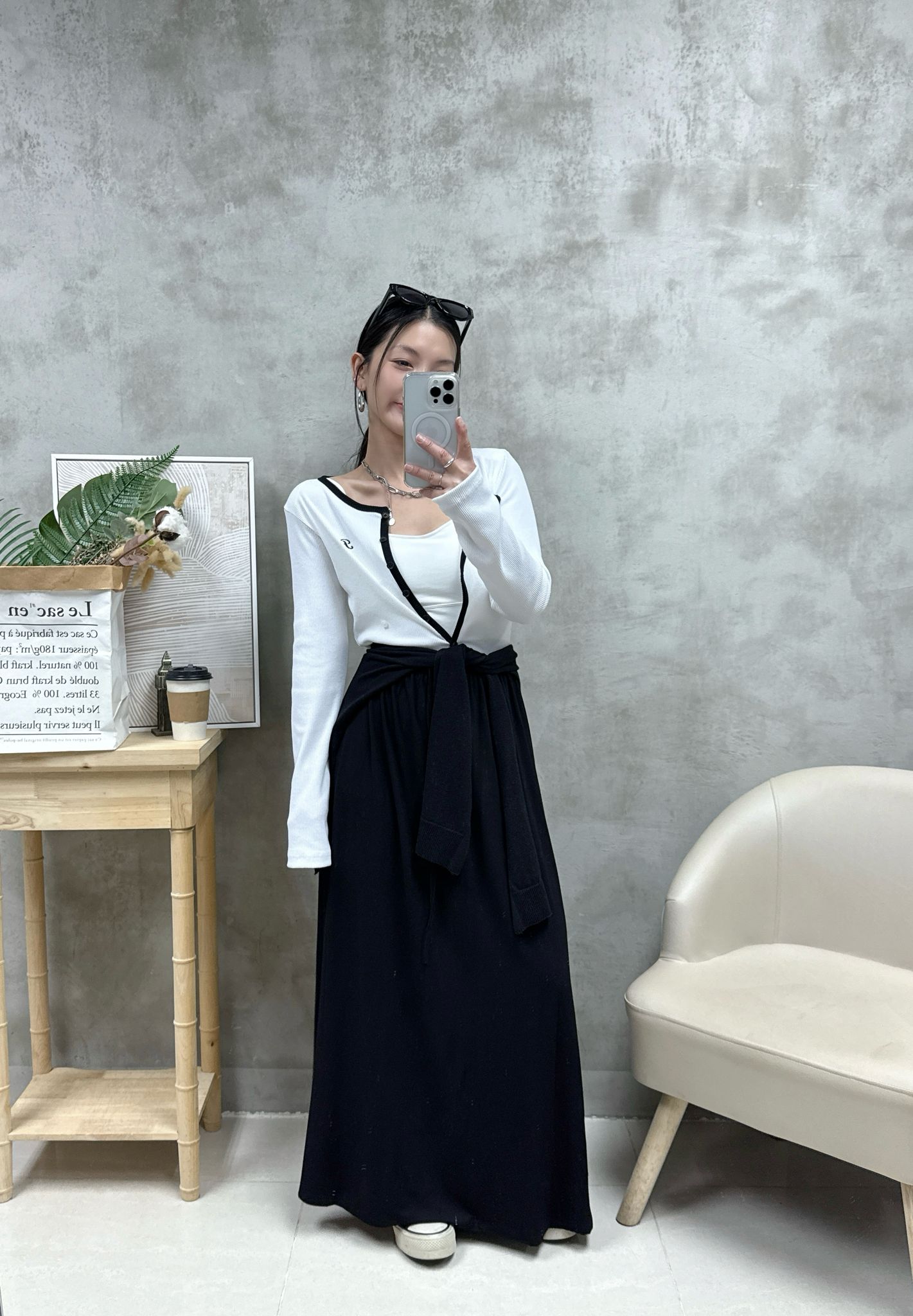 B12 拼色暗紋外套