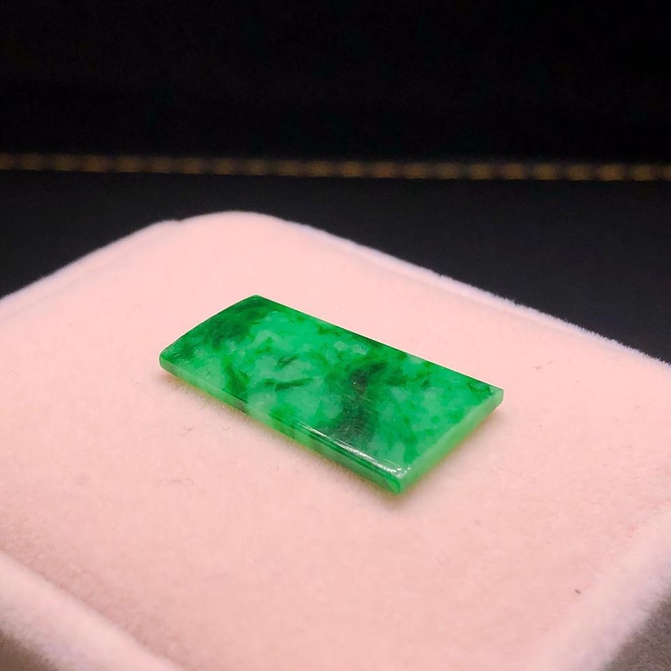 綠底花青平安無事牌