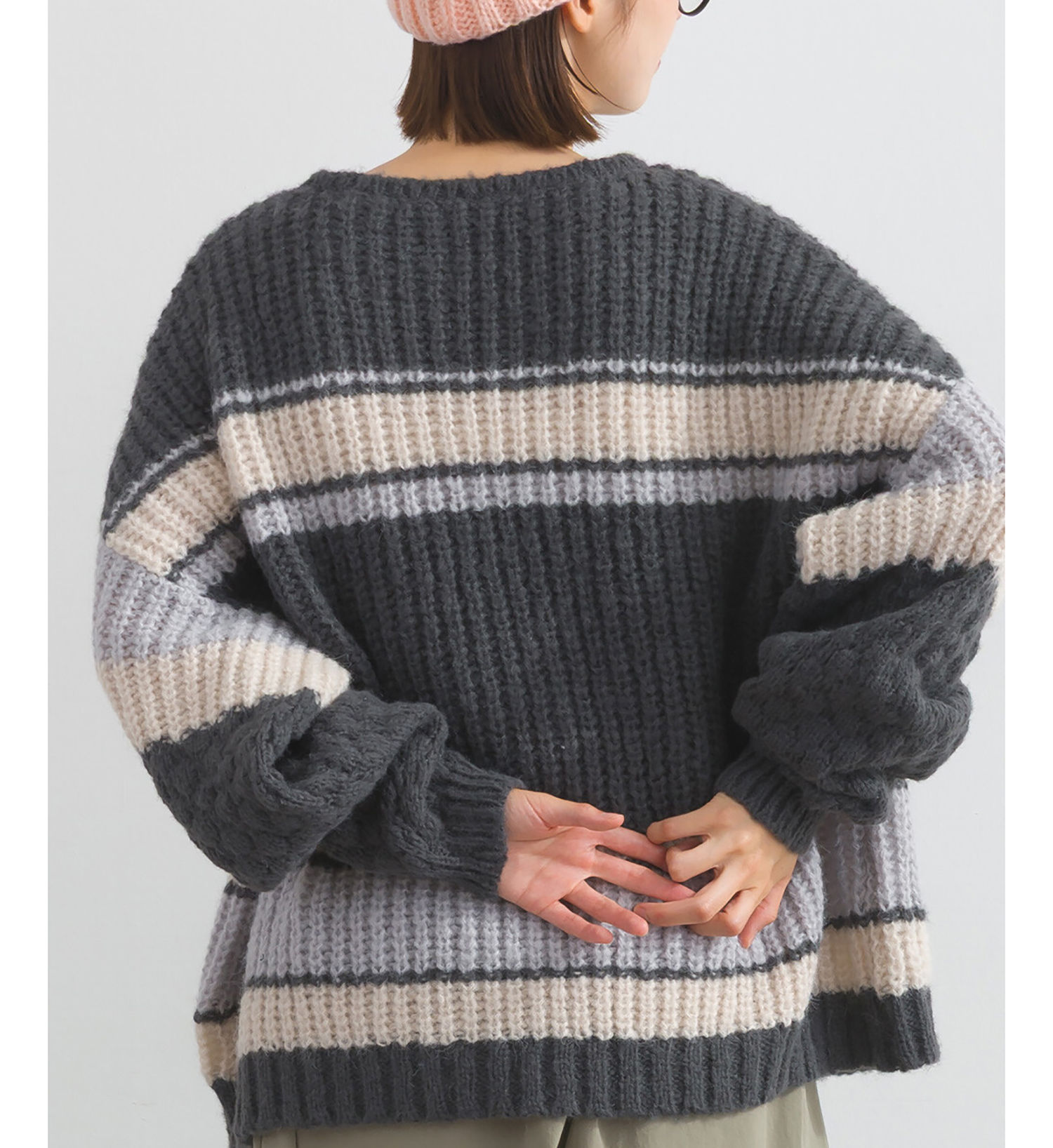 LP - 北歐橫紋毛衣 (碳灰色)