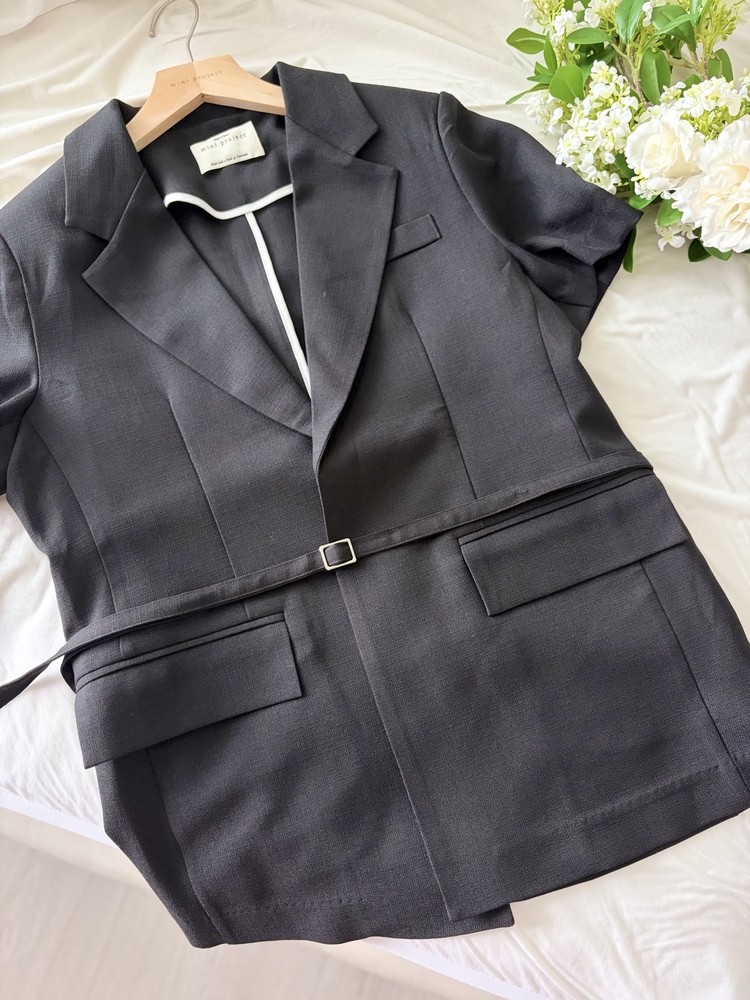 Claire Belted Blazer (Ivory)
