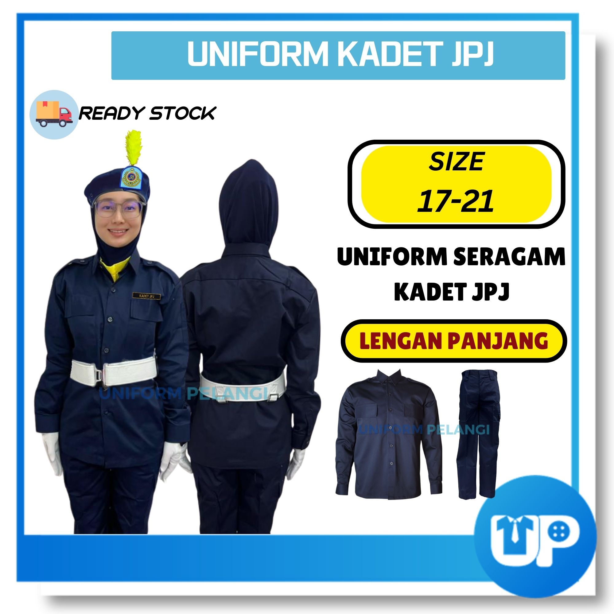 Uniform Seragam Kadet JPJ Kemeja Lengan Panjang Kokurikulum Sekolah Persatuan Pakaian