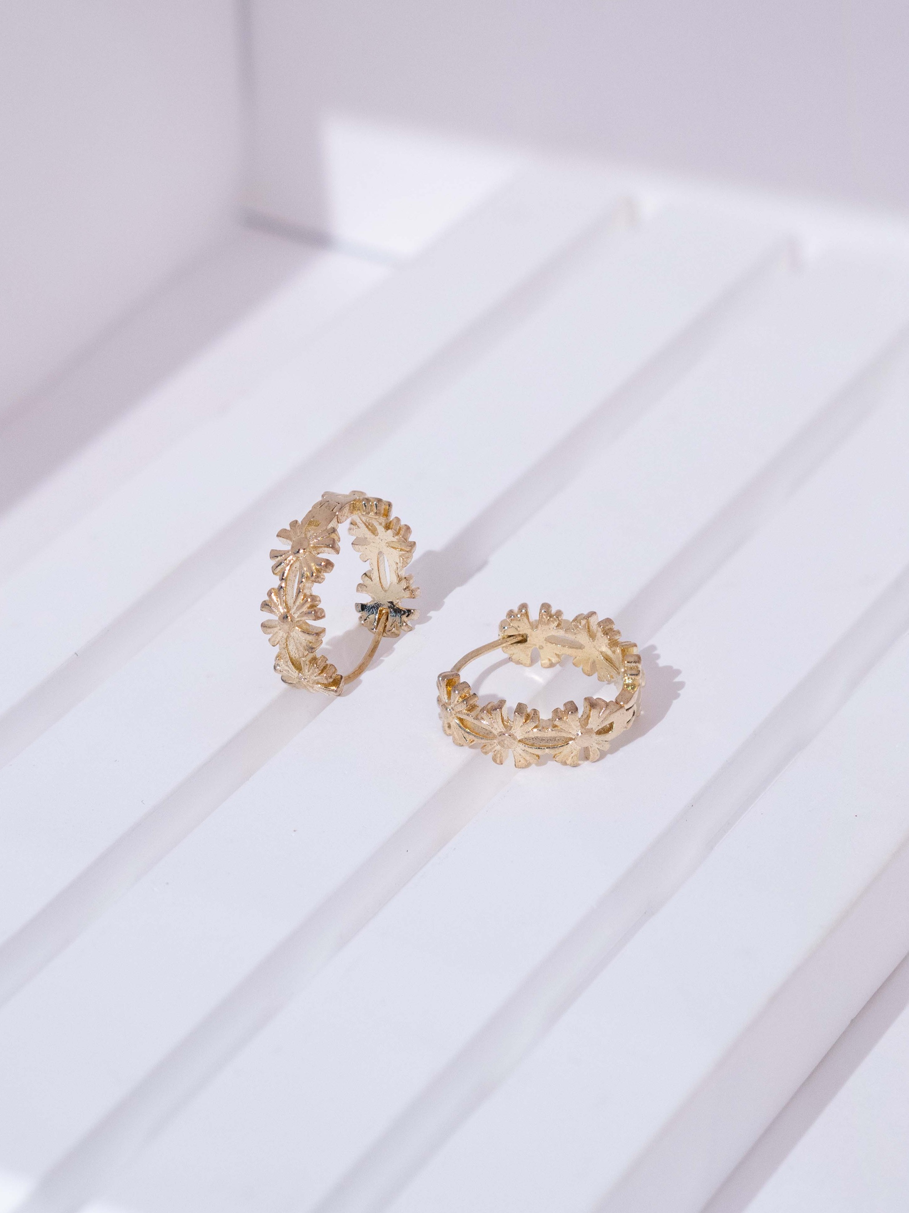 Daisy Huggie Hoop Stud Earrings