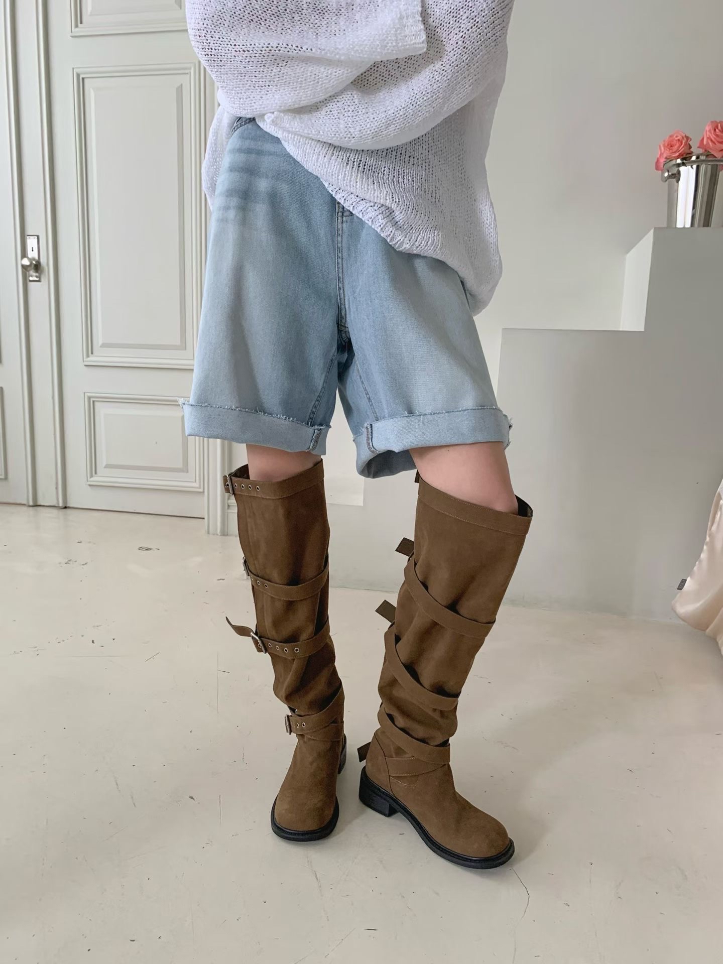 C06 過膝堆堆猄皮Boots