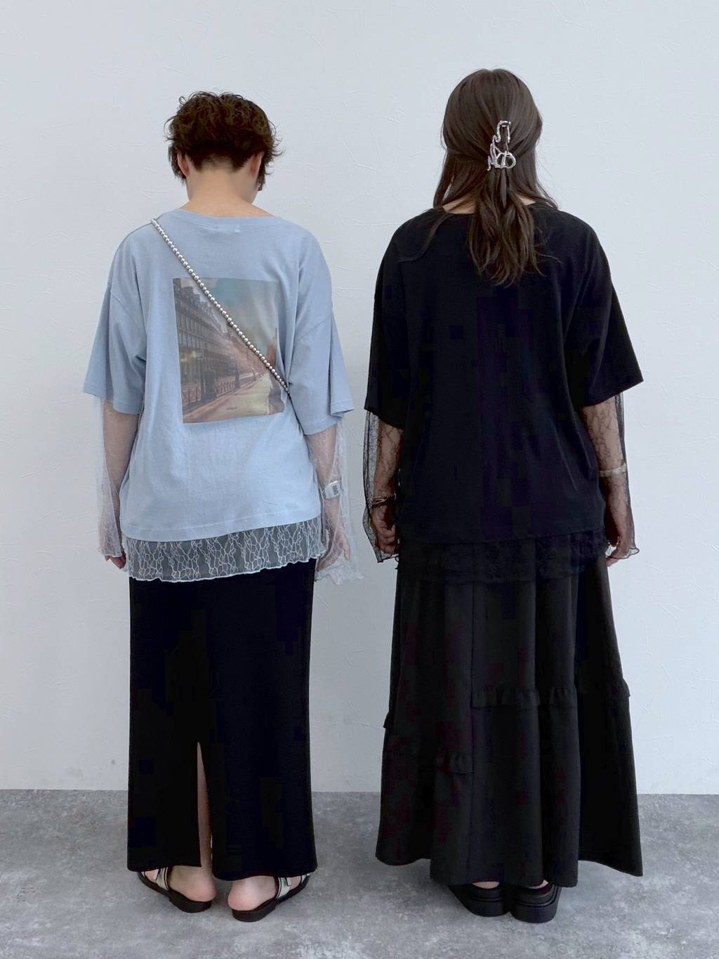 【✨️日本🇯🇵 pre-order 薄紗lace tee✨️】 【共4色 | Free Size | 粉藍/米白/深灰/黑色】【註：深灰 | 日本6月下旬出貨】