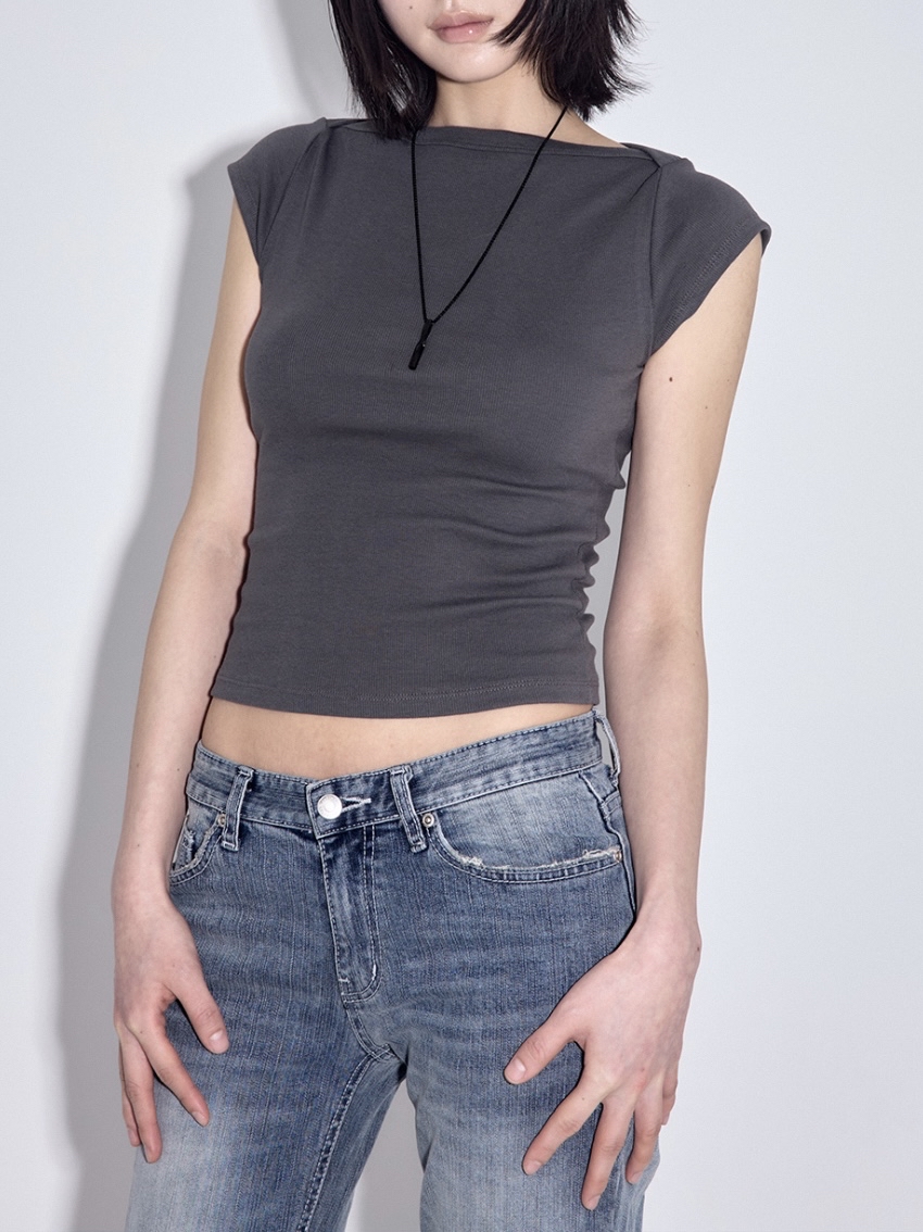 Low-Rise Distressed Bootcut Denim