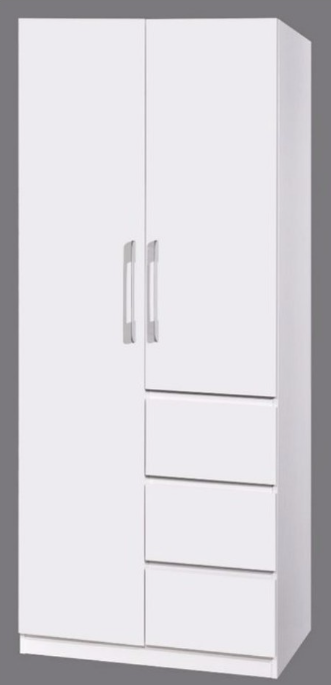 HH-2800-238/亮光白色雙門三斗衣柜920x580x2130mm