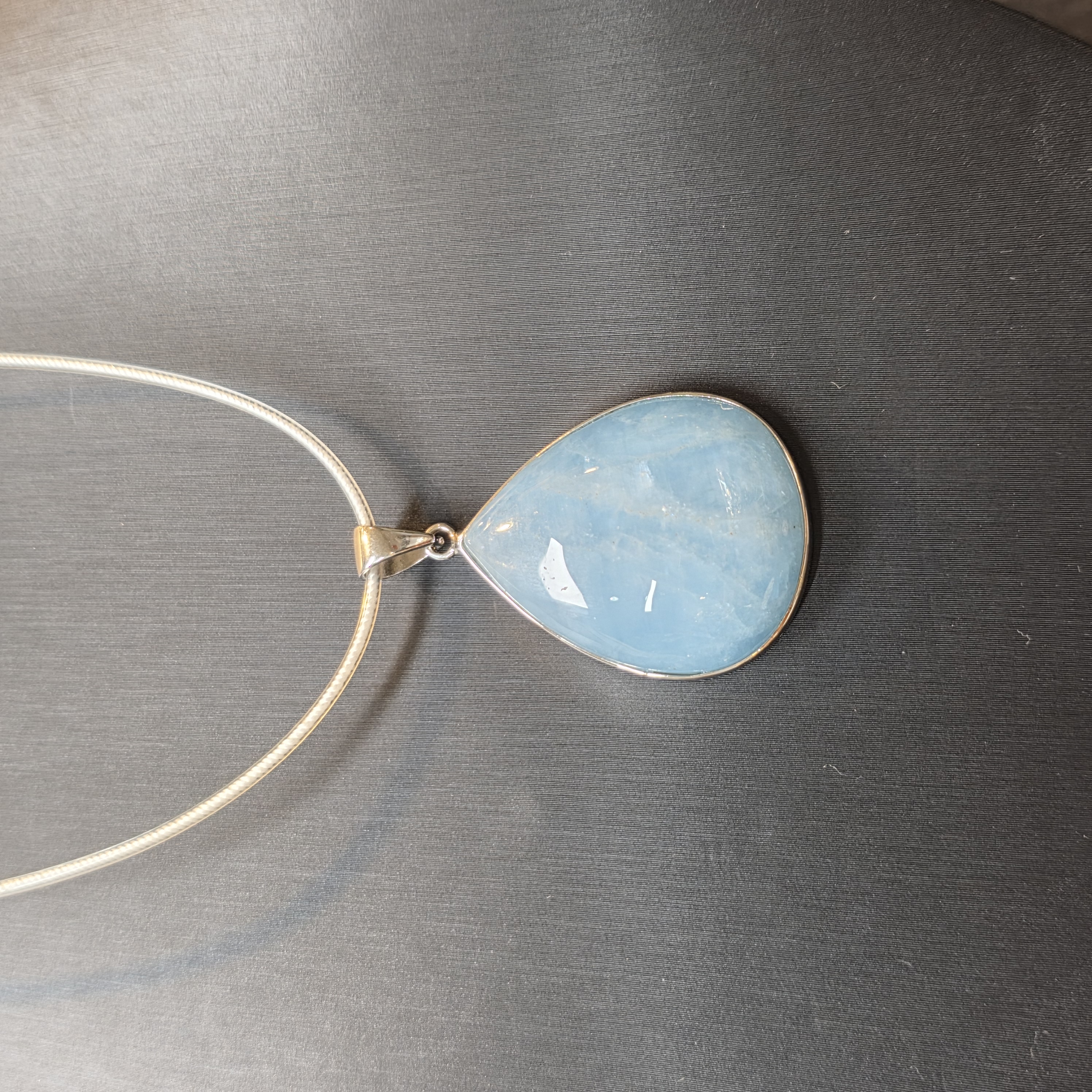 海藍寶水滴925銀吊墜