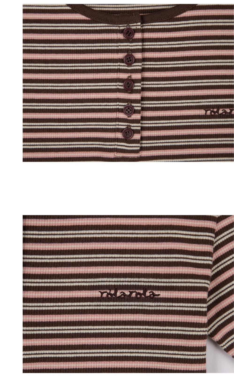 🎀Rolarola 🎀 MAISON DE ROLA EMBROIDERY OFF SHOULDER STRIPE top 張元英同款 原價73000won 獨家折扣優惠 Navy / grey