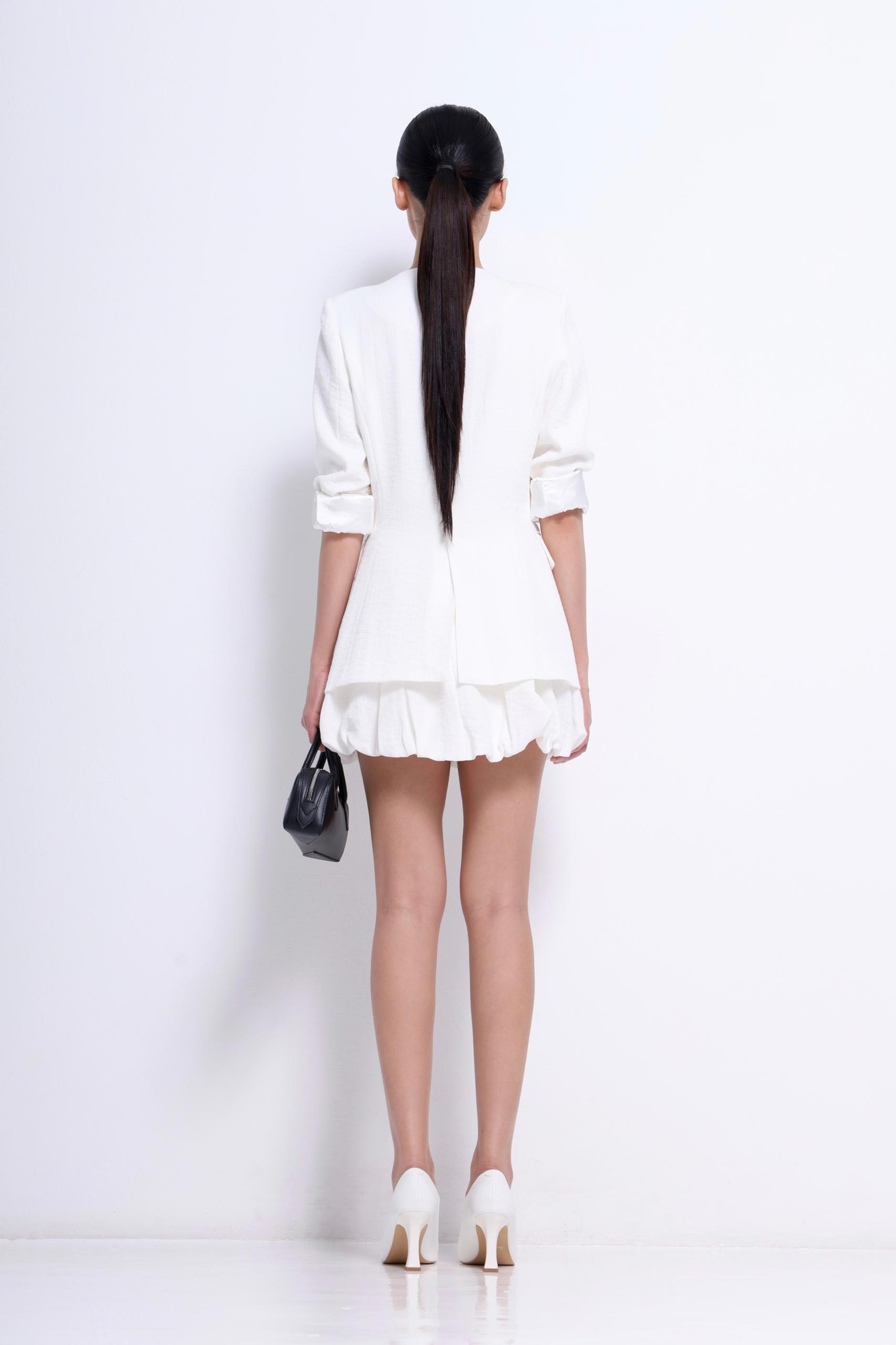 CB2717 LONG SLLV LINEN VEST BLAZER