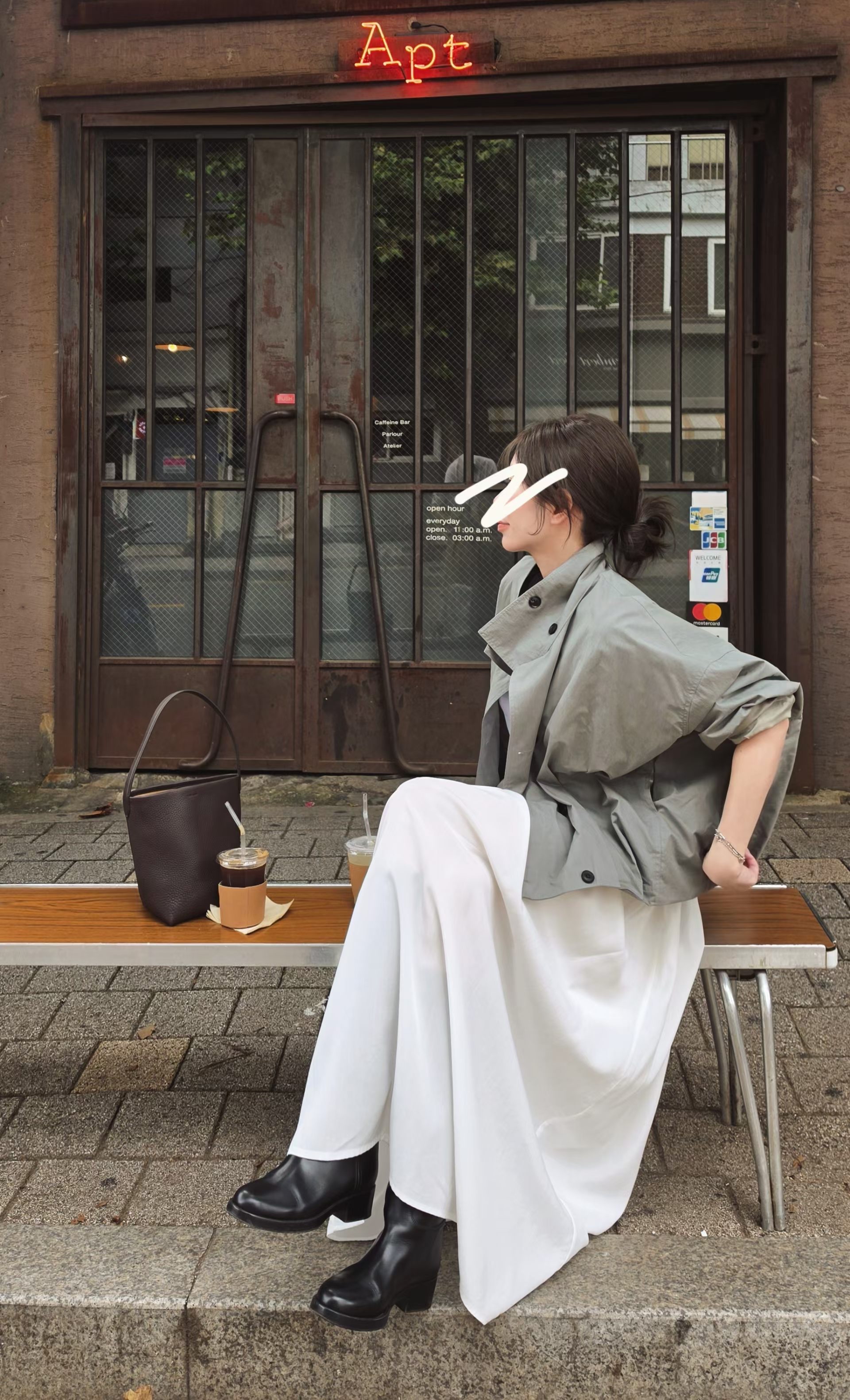 Oversized cropped trench coat