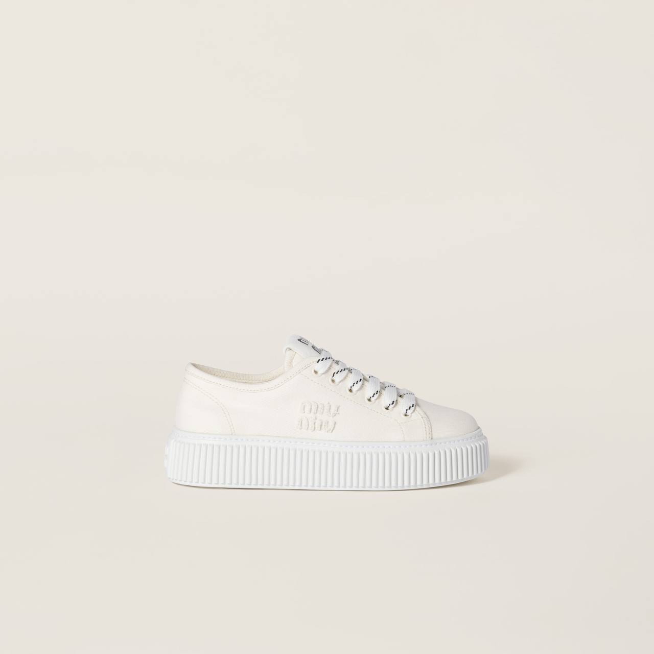 限時優惠✨訂貨🍒MIUMIU 5cm 厚底帆布餅乾鞋 Size 35.5 36.5 37.5 38 38.5 39 40