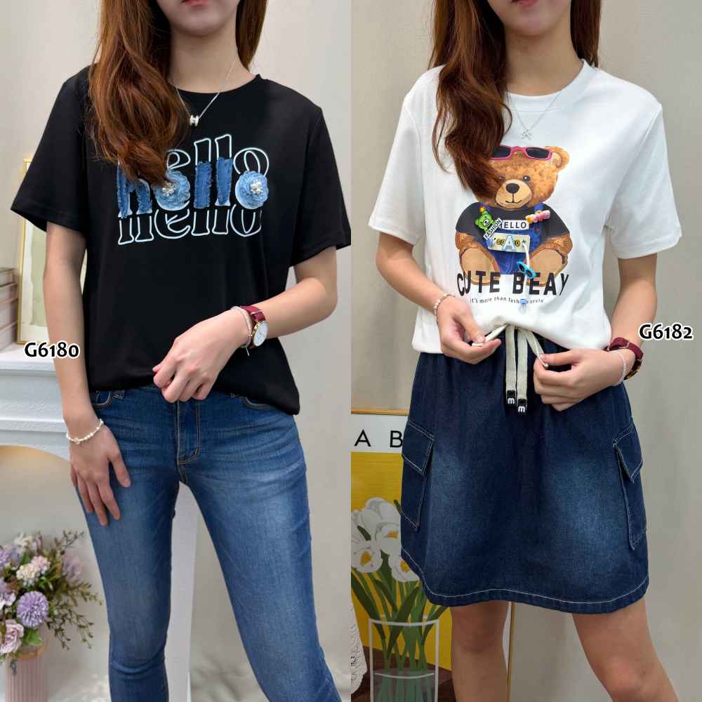 G6180/G6182 韓國🇰🇷靚print tee