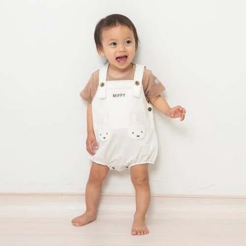 Miffy Boris 嬰兒牛仔吊帶褲 藍色白色 