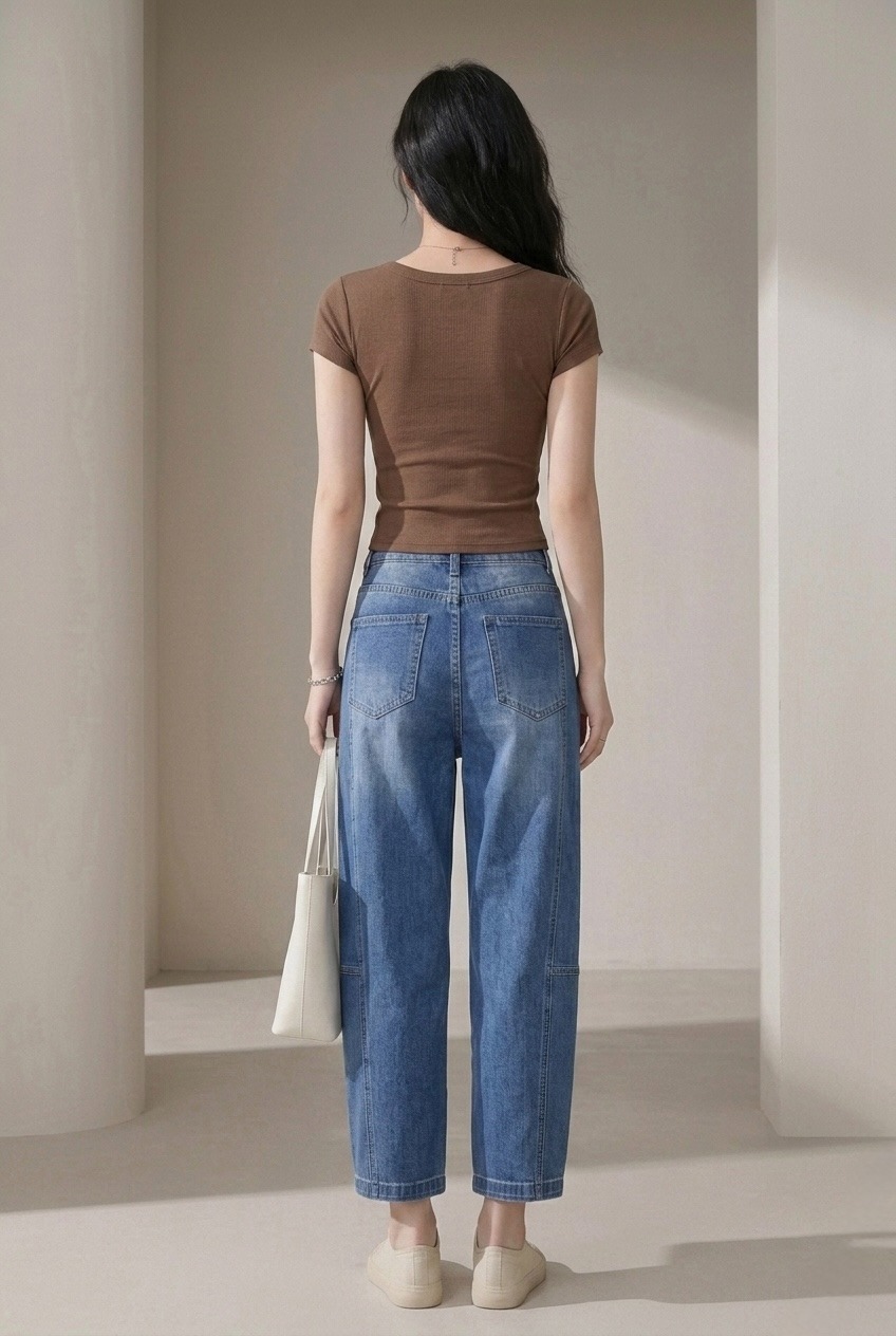 2172BP Avery Vintage Wash Barrel Jeans