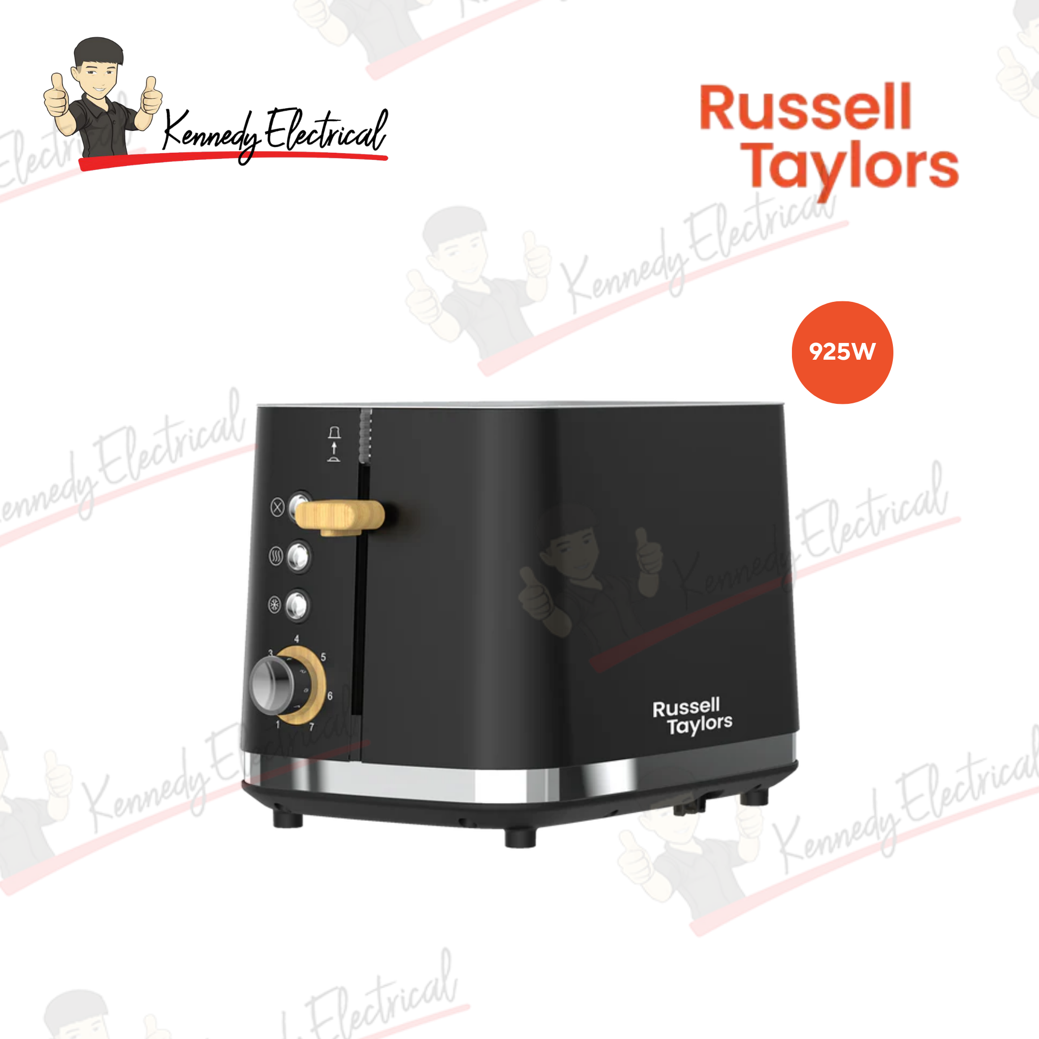 Russell Taylors 925W Noir Stainless Toaster (RT30)