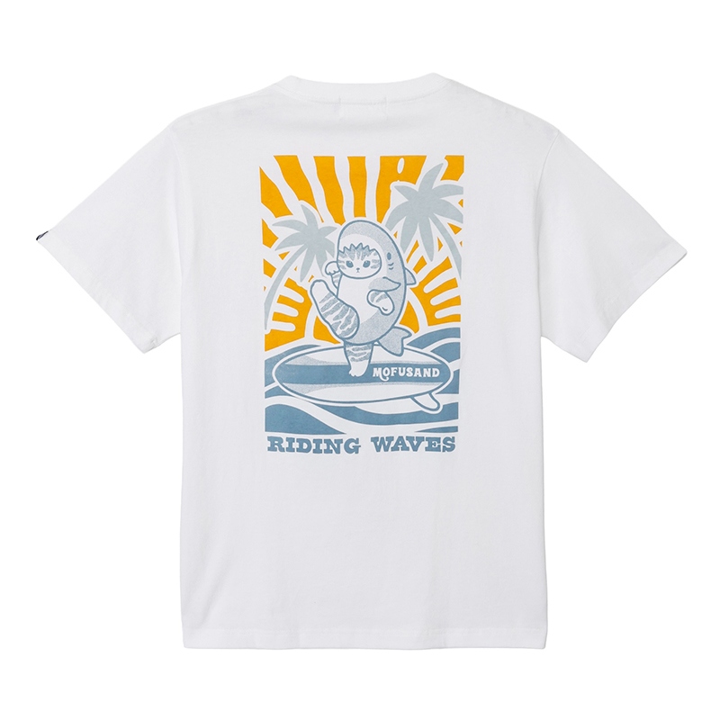 🌸 【預訂】T-shirt (RIDING WAVES) - Mofusand Board Shark