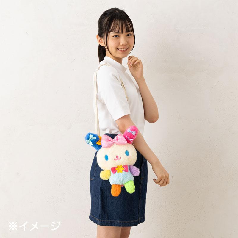 Sanrio 【一直最喜愛USAHANA】花小兔系列 毛公仔拉鍊斜孭袋