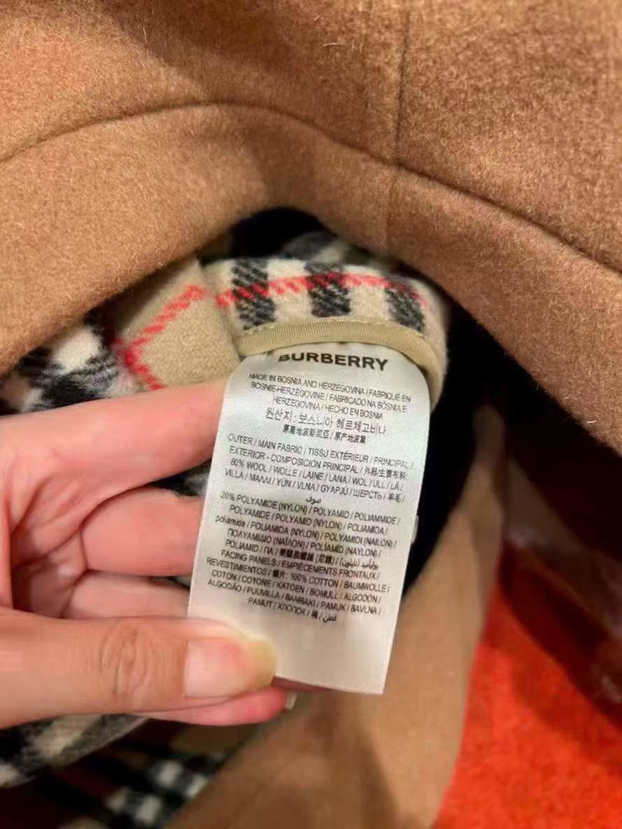 Burberry 駝色牛角扣駝色羊毛大褸