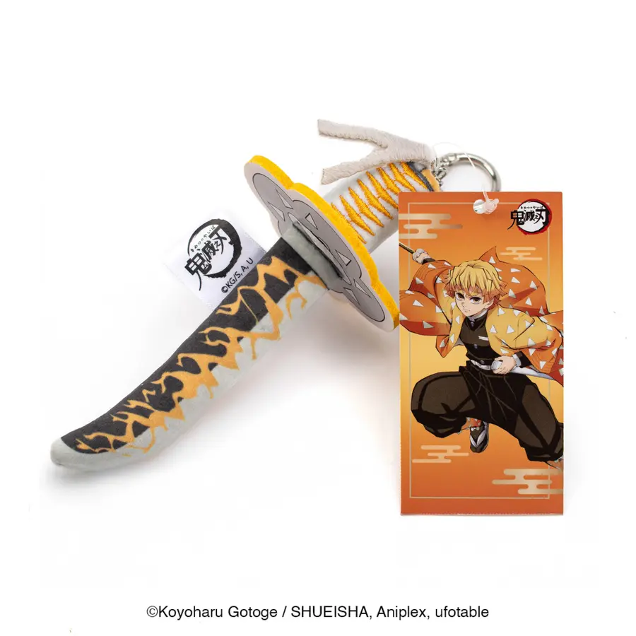 📦訂購 台灣限定 鬼滅之刃 我妻善逸 絨毛日輪刀吊飾