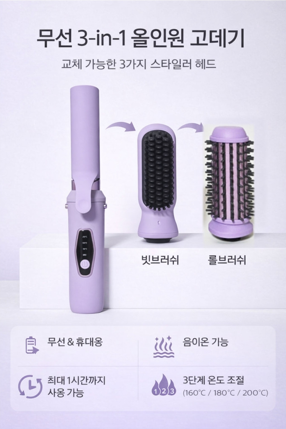 Stilluster 無線 3in1 梳型直髮器