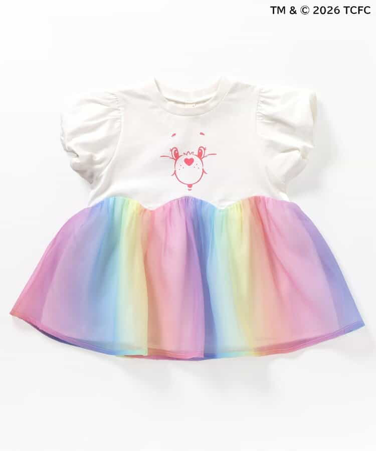 🇯🇵預訂 日本直送🇯🇵Apres les cours x Care Bears系列人物印花彩虹漸層薄紗泡泡袖束腰上衣