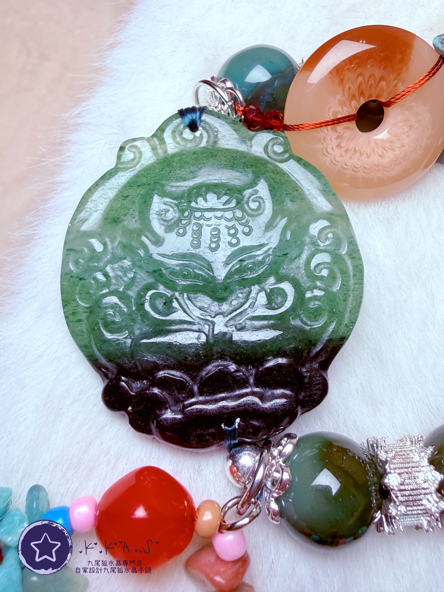 K00440 綠草莓 修仙狐 自家設計手鏈