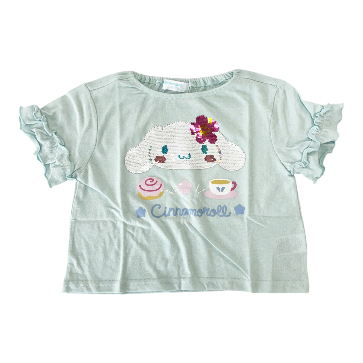 🆕【⭐訂購⭐】  日本直送🌀#Sanrio 閃閃珠片荷葉袖 tee🌀[PLDA-0026] [260417]