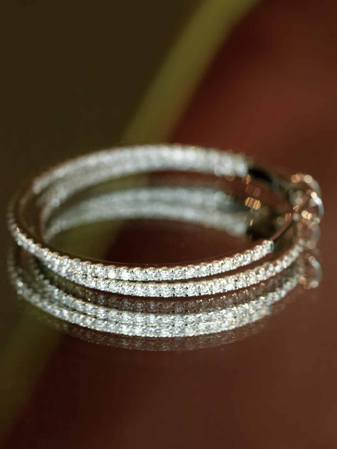 18K Diamond Hoop Earrings 